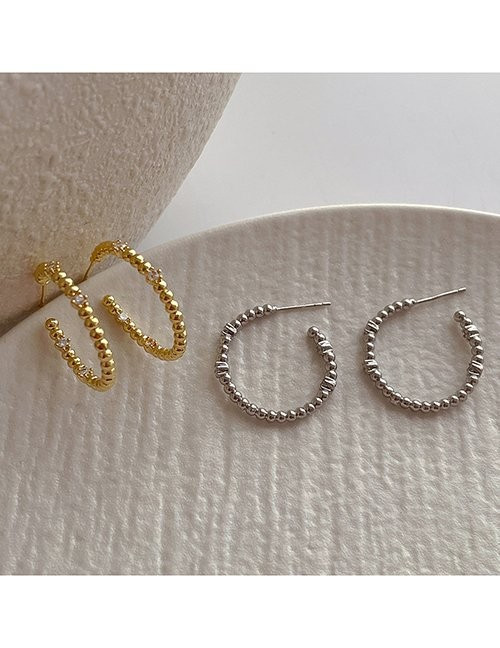 Серьги-пусеты «Шарики» в форме полуколец M09395