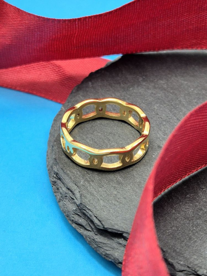 Кольцо медицинская сталь с напылением золотом J11368CJJ