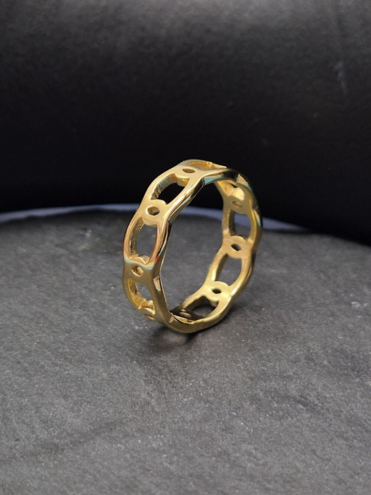 Кольцо медицинская сталь с напылением золотом J11368CJJ