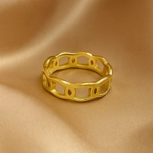 Кольцо медицинская сталь с напылением золотом J11368CJJ