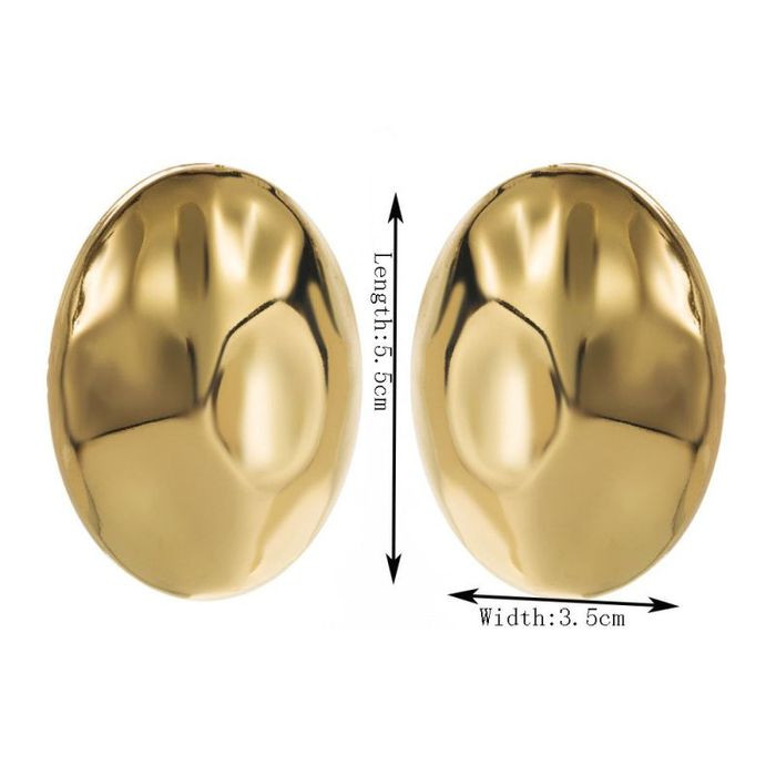 Глянцевые серьги-пусеты объемные овалы CJM32095