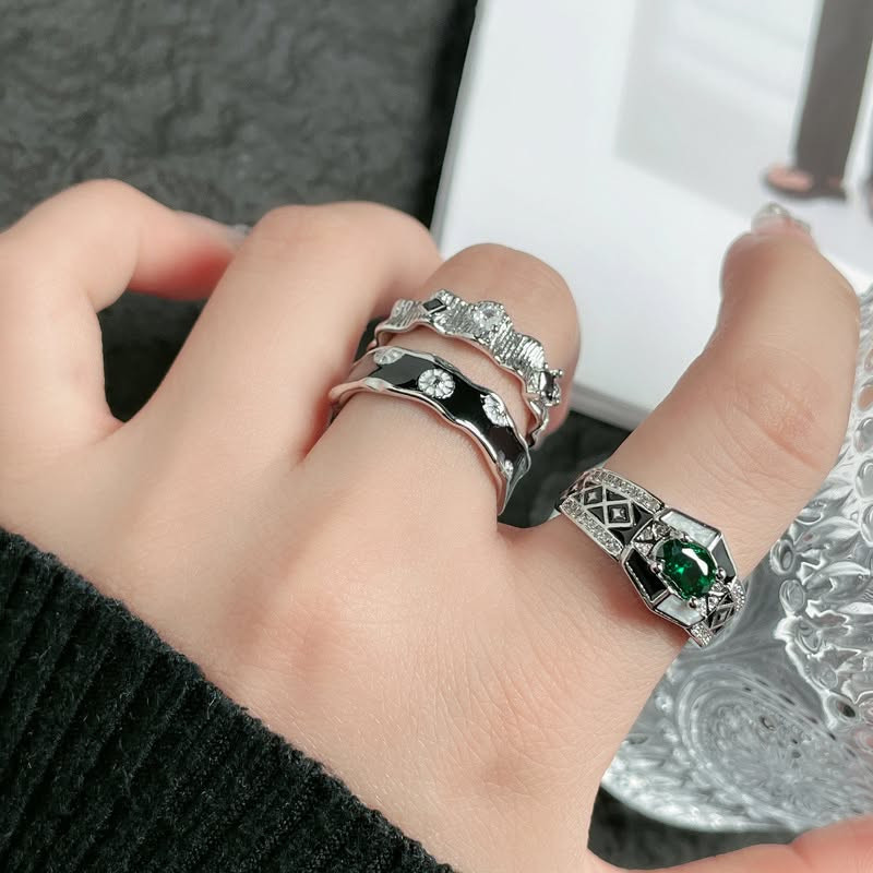 Кольцо напыление платиной с цирконом 1J11685CJJ Кольцо напыление платиной с цирконом 1J11685CJJ