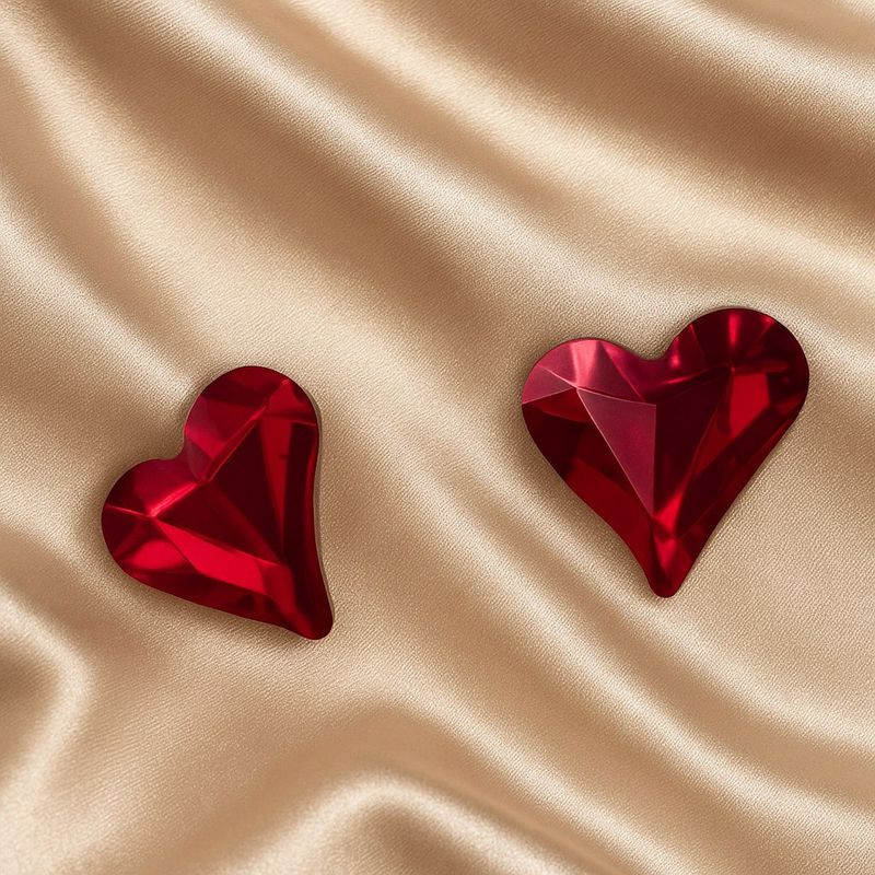 Страстные серьги-пусеты алые сердца 1J11831CJJ Страстные серьги-пусеты алые сердца 1J11831CJJ