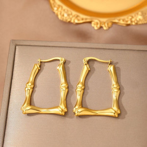 Серьги-кольца Прямоугольники «Бамбук» CJM03853