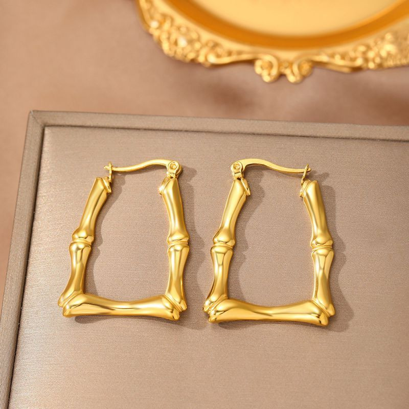 Серьги-кольца Прямоугольники «Бамбук» CJM03853