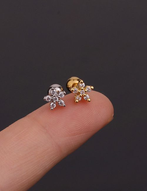 Золотые серьги из стали с ключом P13407 Золотые серьги из стали с ключом P13407