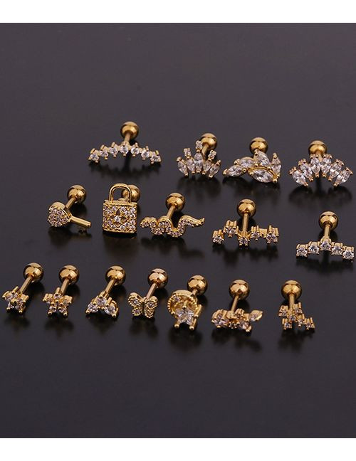 Золотые серьги из стали с ключом P13407 Золотые серьги из стали с ключом P13407