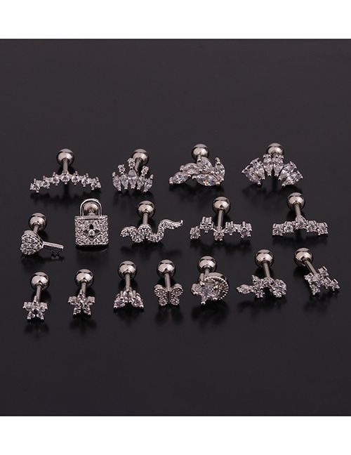 Золотые серьги из стали с ключом P13407 Золотые серьги из стали с ключом P13407