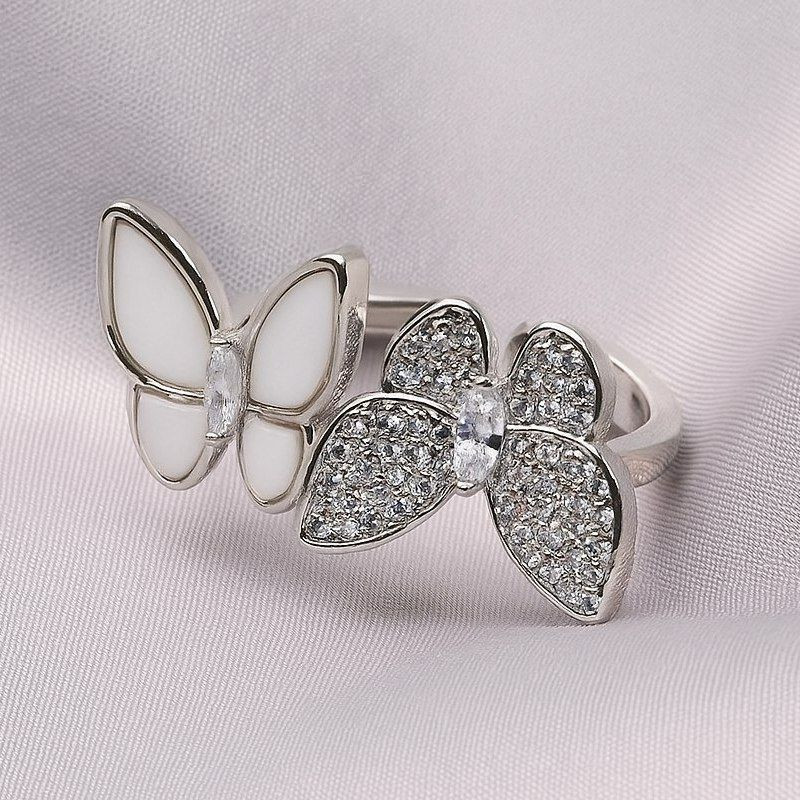 Кольцо медь напыление платиной бабочки 1J12076CJJ