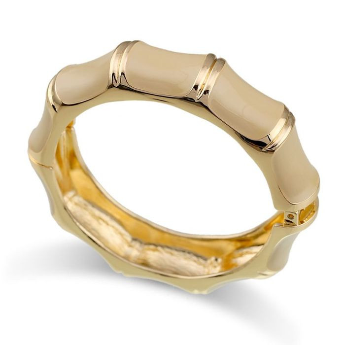 Браслет жесткий с цветной эмалью и золотистыми гранями CJM71235