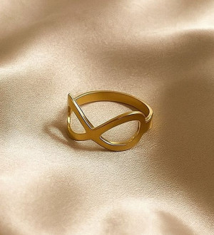 Кольцо медицинская сталь с напылением золотом J11369CJJ