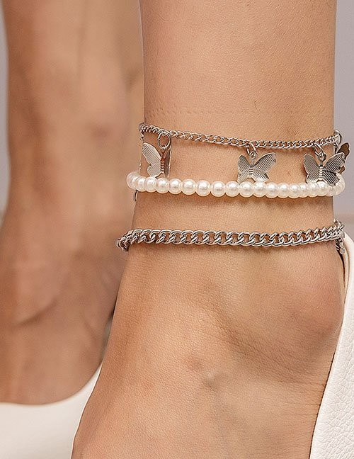 Набор браслетов на ногу с бабочками Z34321 Набор браслетов на ногу с бабочками Z34321