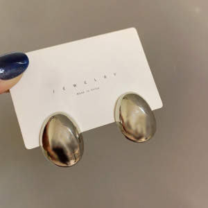 Массивные серьги-пусеты Овалы из гладкого металла CJC61029 Массивные серьги-пусеты Овалы из гладкого металла CJC61029