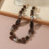 Бусы из матового пейзажного камня в благородных кофейных тонах CJR57325