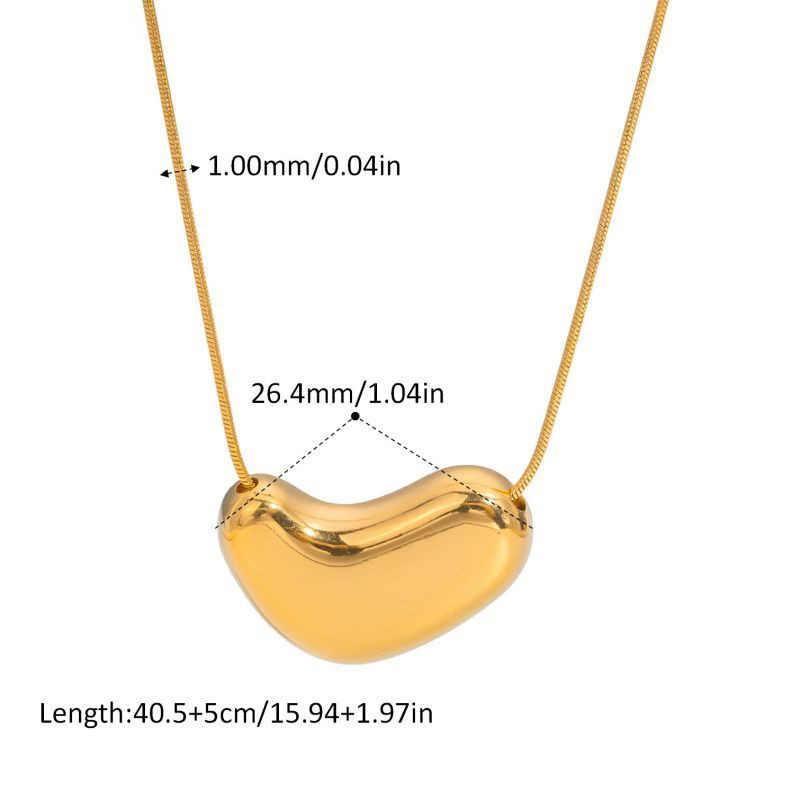 Золотистая цепочка с гладким сердцем CJM23809