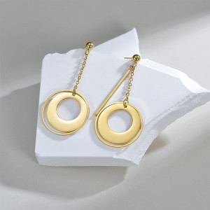 Серьги Висячие Геометрические на цепочках CJN72489 Серьги Висячие Геометрические на цепочках CJN72489