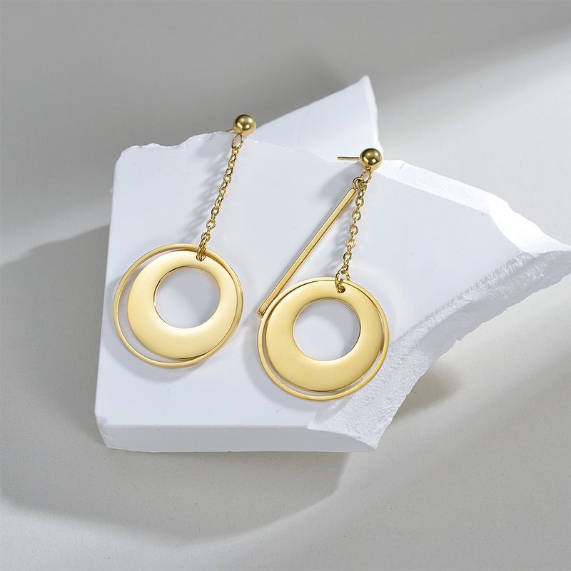 Серьги Висячие Геометрические на цепочках CJN72489 Серьги Висячие Геометрические на цепочках CJN72489