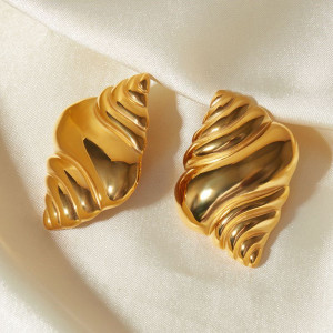 Серьги медицинская сталь напыление золотом 1J12384CJJ Серьги медицинская сталь напыление золотом 1J12384CJJ