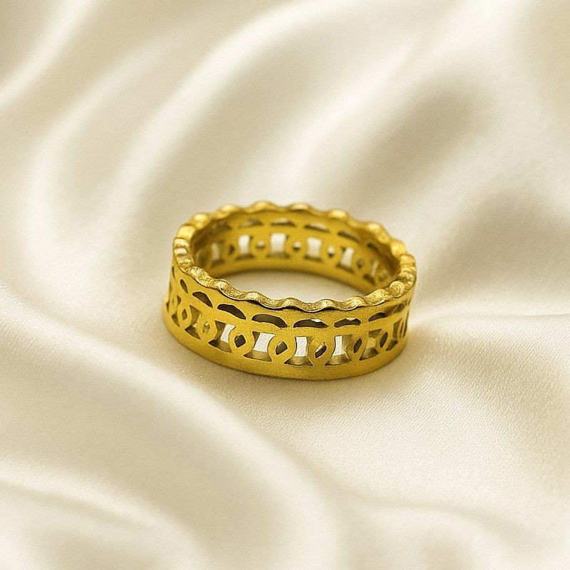 Кольцо медицинская сталь с напылением золотом J11370CJJ Кольцо медицинская сталь с напылением золотом J11370CJJ