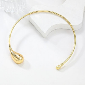 Шейный обруч жесткий с каплевидными наконечниками и гладкой полировкой CJD89366