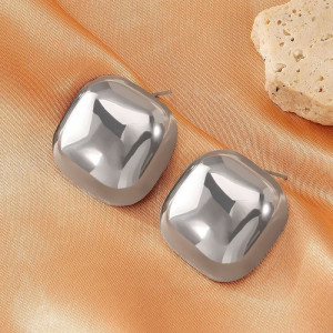 Серебристые серьги-пусеты Квадрат CJD62465 Серебристые серьги-пусеты Квадрат CJD62465