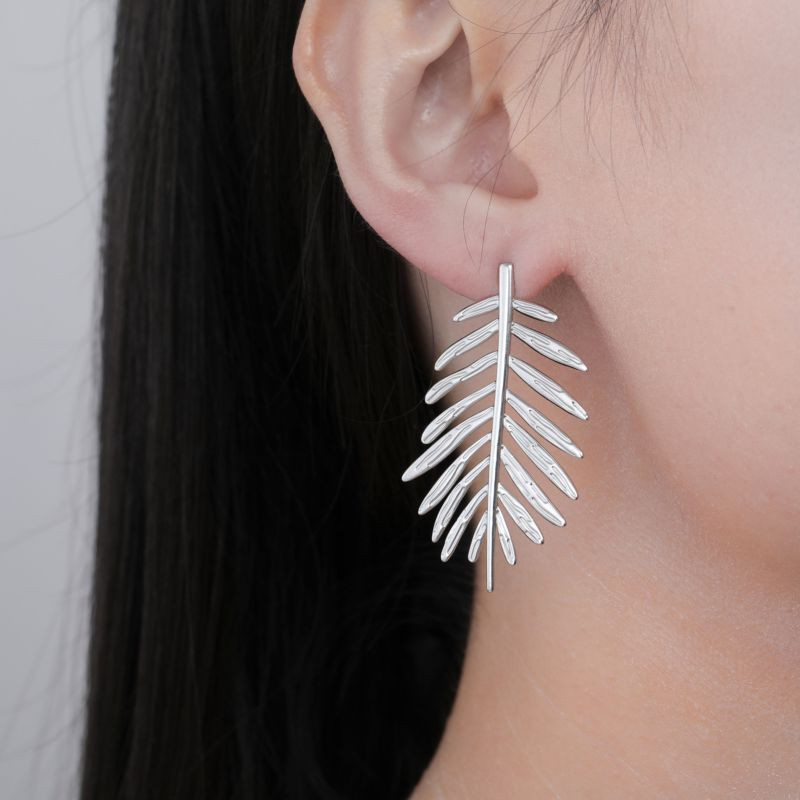 Серьги-пусеты Пальмовый лист CJR56343