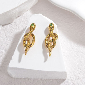 Серьги Висячие «Змеи» с кристаллами CJN72490