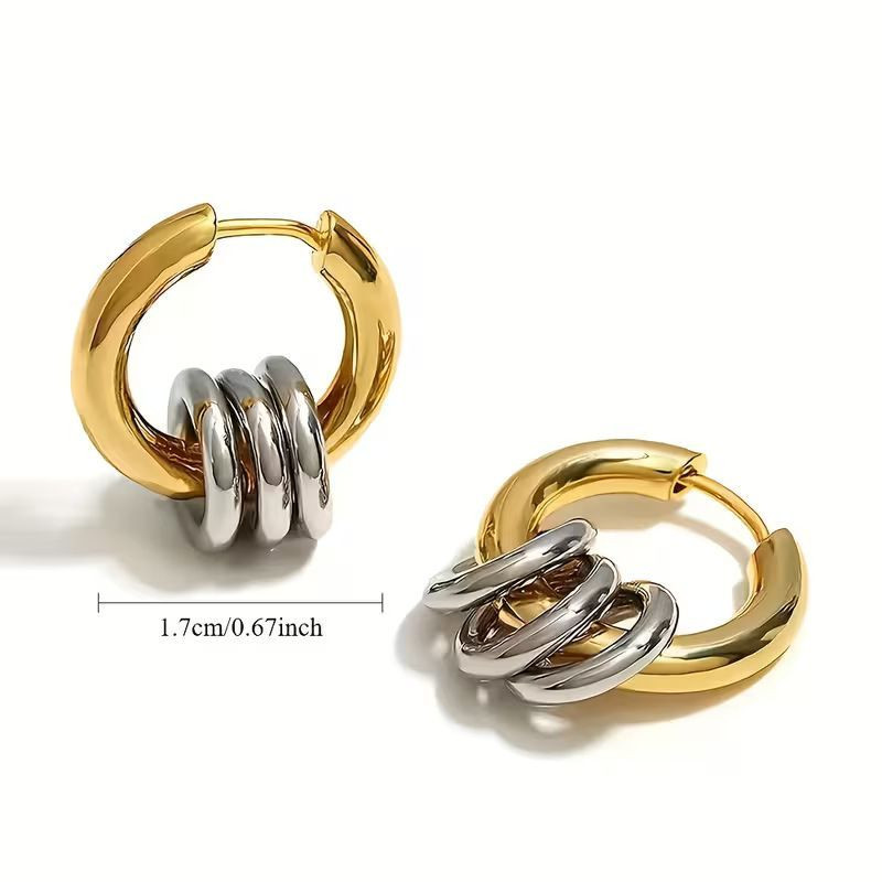 Стальные серьги из стали с кругом CJZ47790
