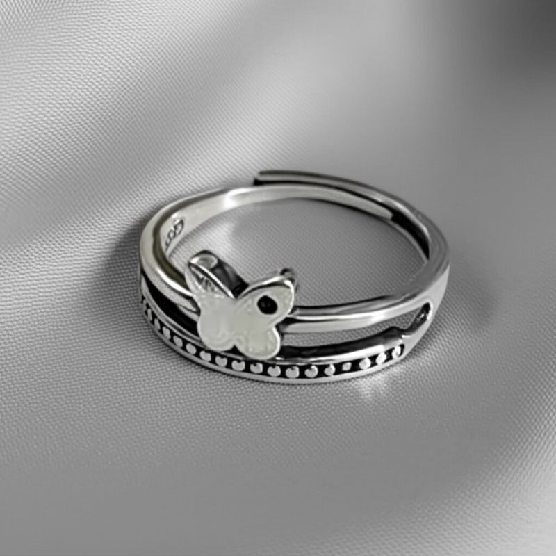 Кольцо с бабочкой в винтажном стиле с чернением 1J11931CJJ