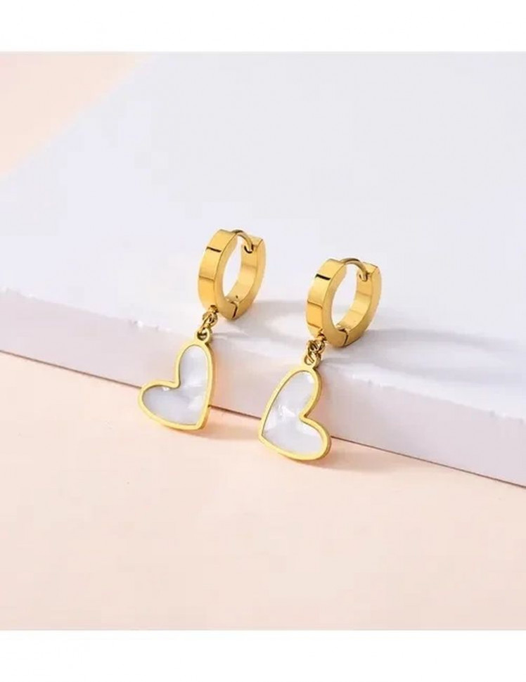 Серьги Висячие Сердца черные J10001CJJ Серьги Висячие Сердца черные J10001CJJ