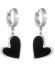 Серьги Висячие Сердца черные J10001CJJ Серьги Висячие Сердца черные J10001CJJ