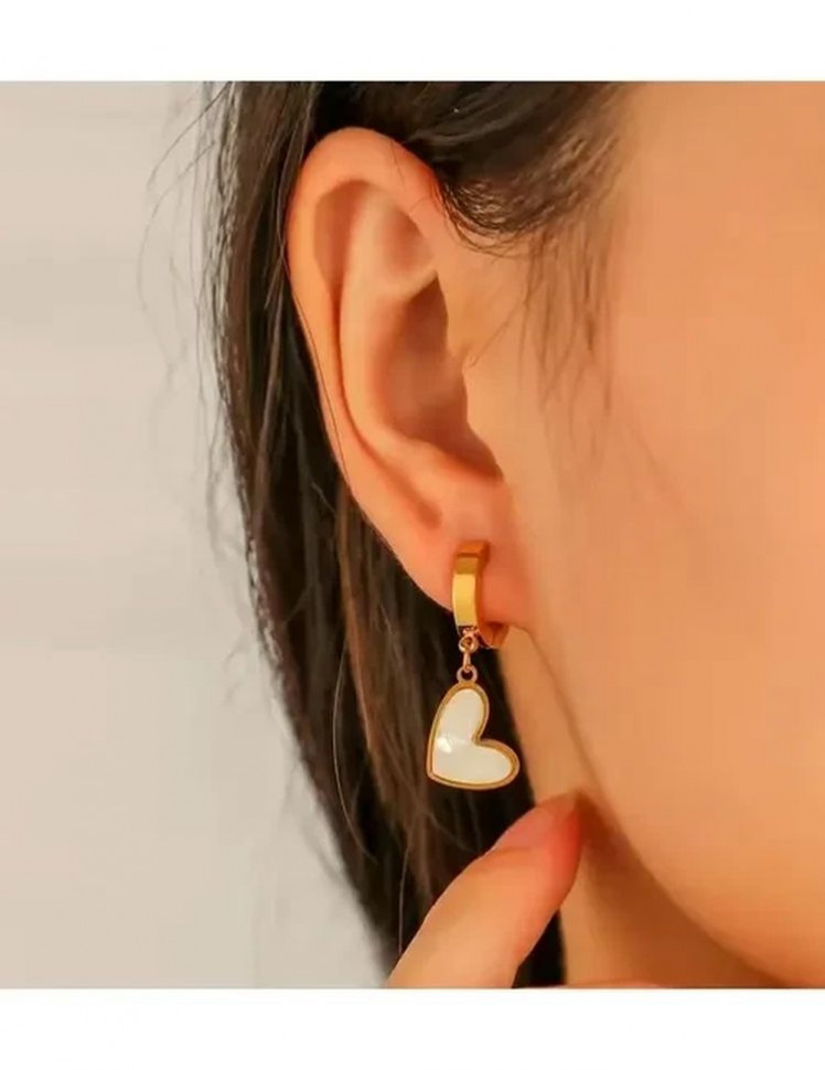 Серьги Висячие Сердца черные J10001CJJ Серьги Висячие Сердца черные J10001CJJ