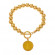 Браслет из золотистых бусин с цветным медальоном CJL46654