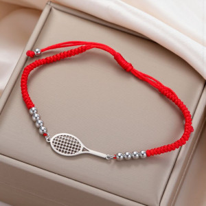 Браслет нить с серебристым ажурным солнцем CJS53065