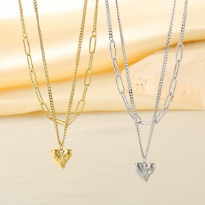 Двухслойное колье с подвесками в форме сердец CJR55530 Двухслойное колье с подвесками в форме сердец CJR55530