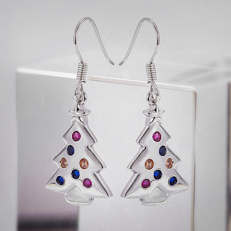 Серьги-петли «Серебристая ель» CJR87140