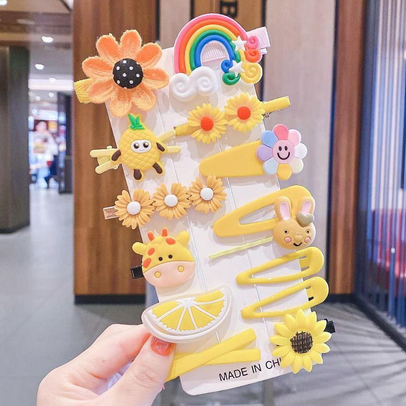 Набор детских заколок с ромашками 14шт CJU89396