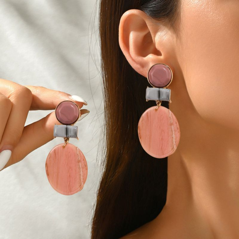 Массивные геометрические серьги из матовых элементов CJP93807 Массивные геометрические серьги из матовых элементов CJP93807