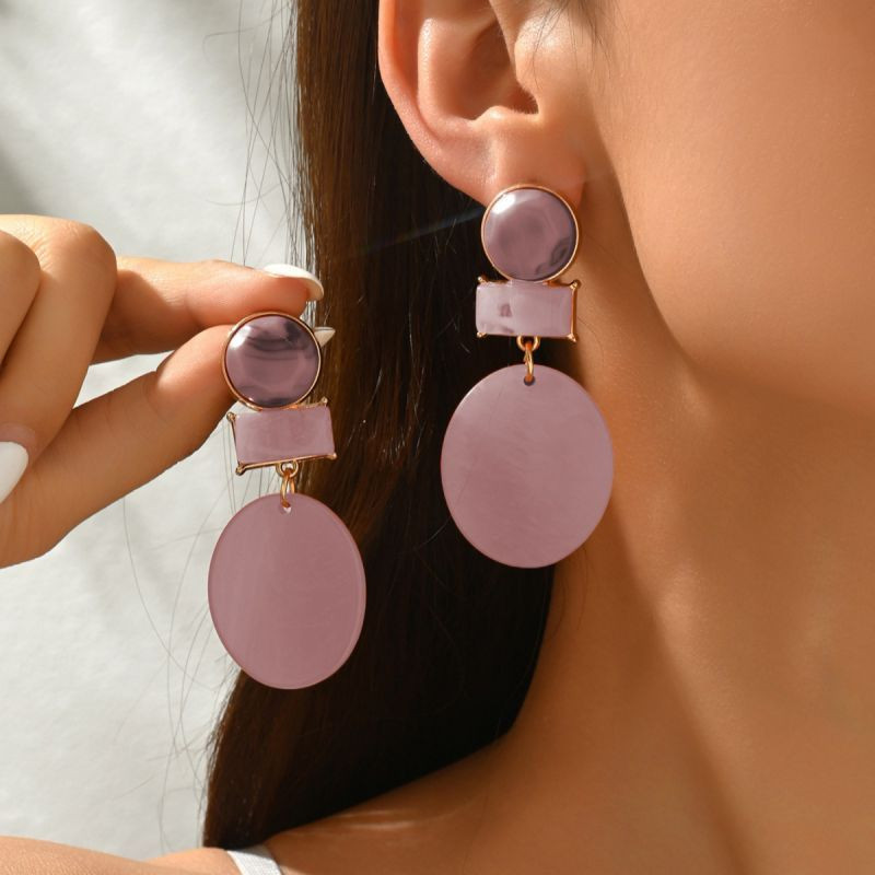 Массивные геометрические серьги из матовых элементов CJP93807 Массивные геометрические серьги из матовых элементов CJP93807