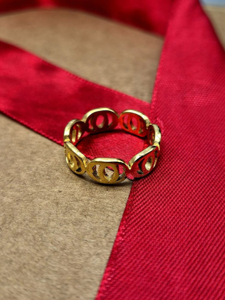 Кольцо медицинская сталь с напылением золотом J11372CJJ Кольцо медицинская сталь с напылением золотом J11372CJJ