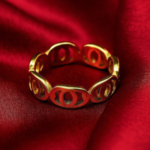 Кольцо медицинская сталь с напылением золотом J11372CJJ