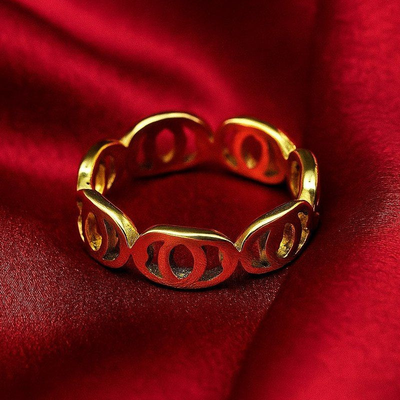 Кольцо медицинская сталь с напылением золотом J11372CJJ Кольцо медицинская сталь с напылением золотом J11372CJJ