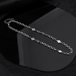 Лаконичная цепочка с ромбовидными вставками CJH63658 Лаконичная цепочка с ромбовидными вставками CJH63658