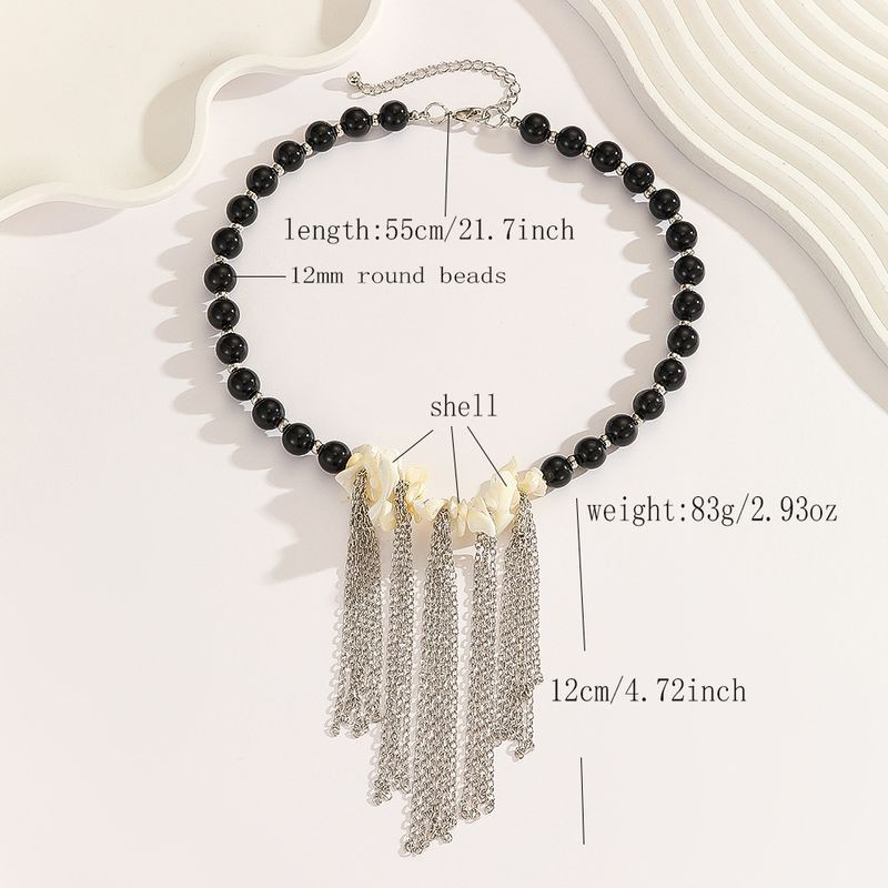 Этническое колье из темного жемчуга с каскадом цепей 1J12220CJJ