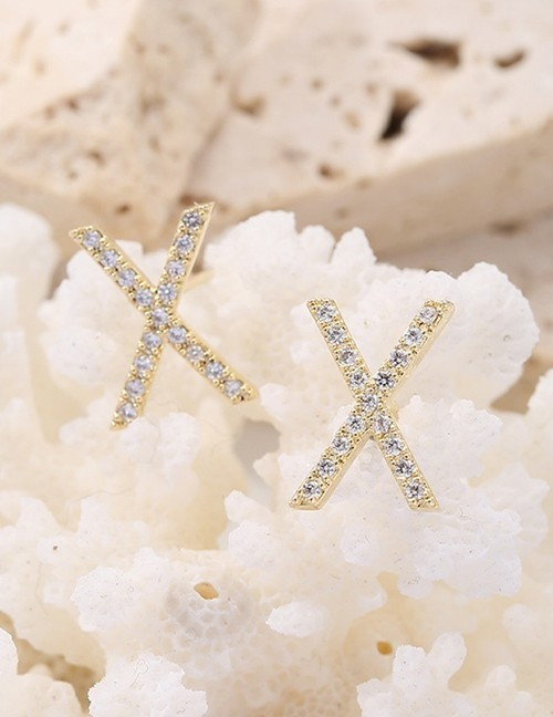 Серьги-пусеты «Перекрестье» U98770 Серьги-пусеты «Перекрестье» U98770