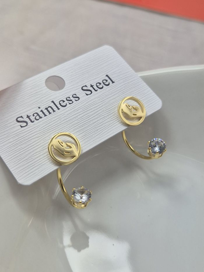 Серьги стальные с напылением золотом J11515CJJ Серьги стальные с напылением золотом J11515CJJ