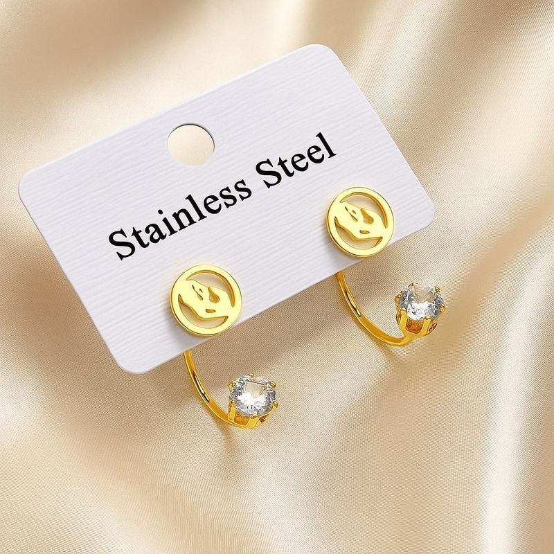 Серьги стальные с напылением золотом J11515CJJ Серьги стальные с напылением золотом J11515CJJ