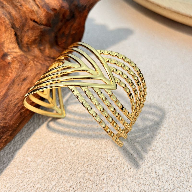 Браслет-кафф широкий с многослойным плетением CJM18930