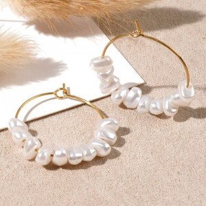 Серьги-конго с натуральным жемчугом CJH67903