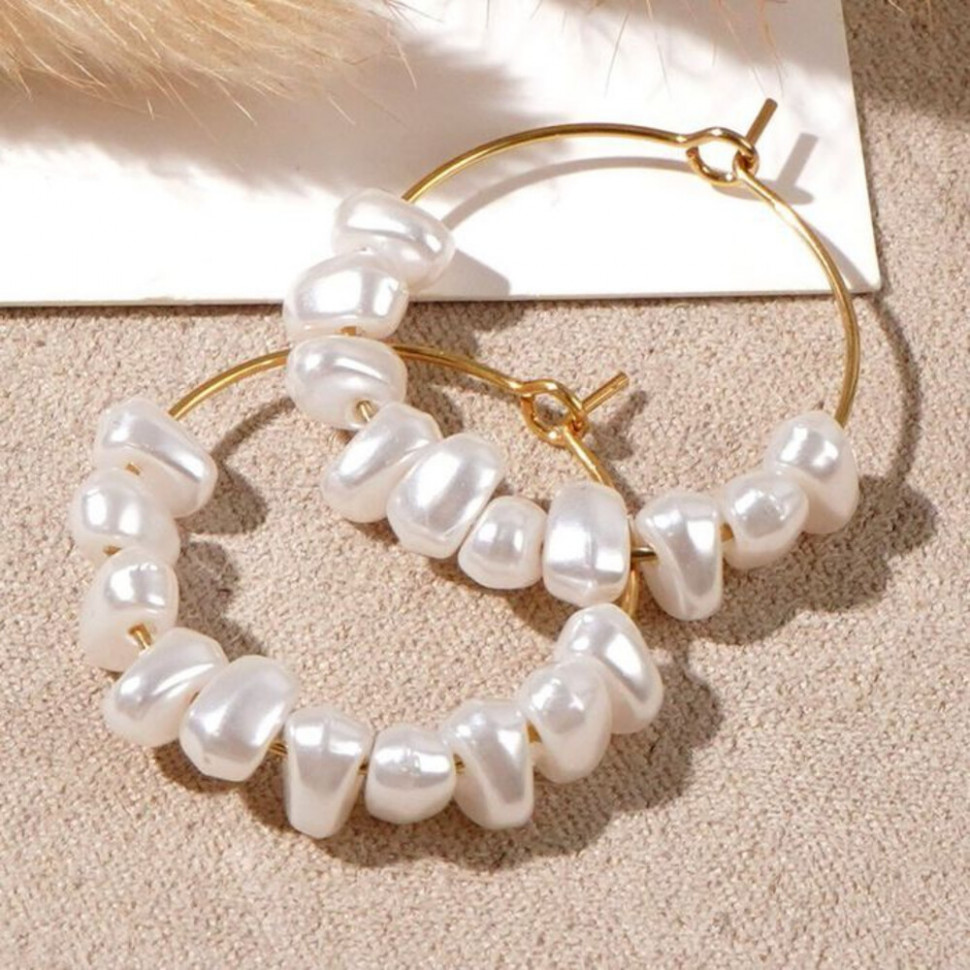 Серьги-конго с натуральным жемчугом CJH67903